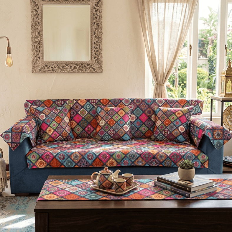 Colorful Mandala Sofa Cover Set