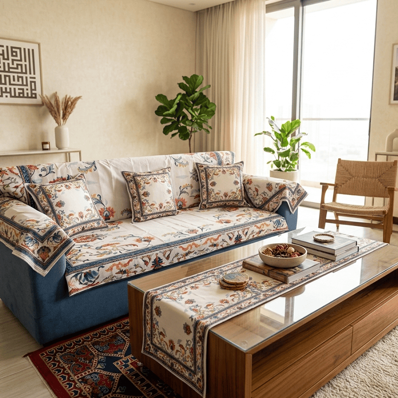 Floral Vintage Sofa Cover Set