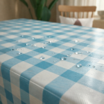 مفرش سفرة مشمع حراري كاروهات أكوا - Image 3