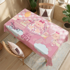 مفرش سفرة مشمع حراري سبوع بناتي