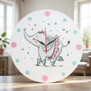 ساعة حائط دائرية الفيلة الراقصة