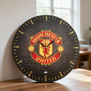 ساعة حائط دائرية مان يونايتد