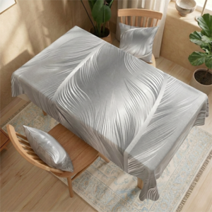 مفرش سفرة قماش النخيل الفضي