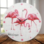 ساعة حائط دائرية شلة الفلامنجو