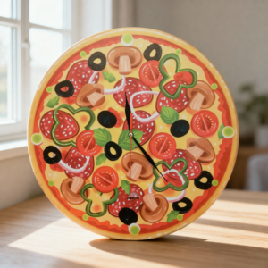ساعة حائط دائرية بيتزا سوبريم