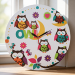 ساعة حائط دائرية بومة كاندي